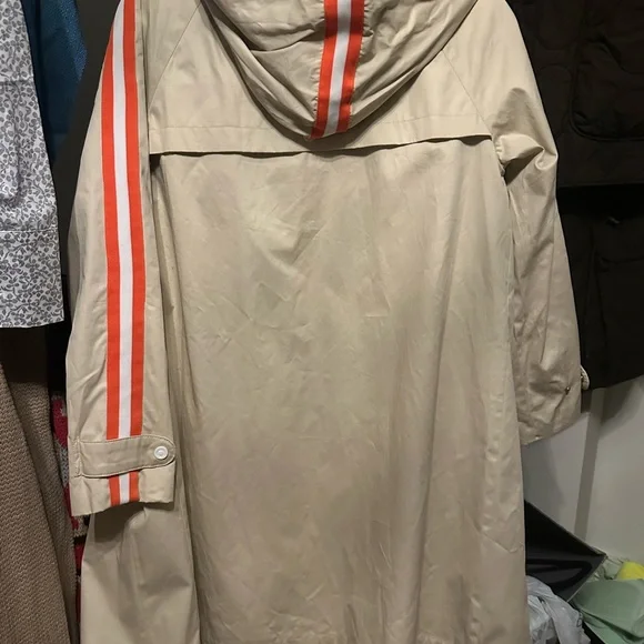 NWT RARE Hunter for Target Raincoat Trench Coat - khaki with orange trim - small - Picture 5 of 7